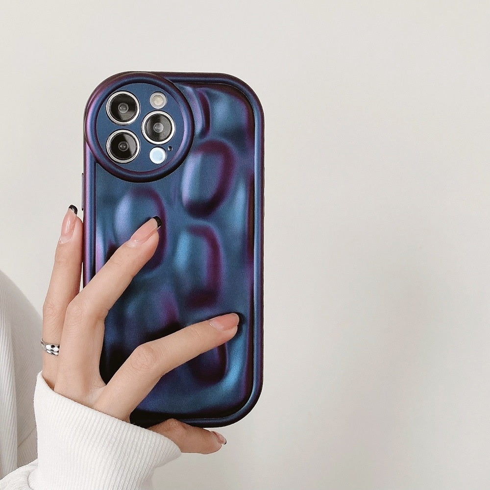 3D Meteorite Texture Stone Water Fluted Design Kawaii Case